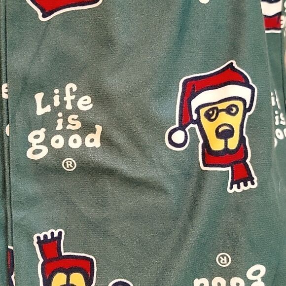 LIFE IS GOOD FOREST GREEN JAKE SANTA HAT LOUNGE PANTS, SIZE M - NEW! - Picture 7 of 7